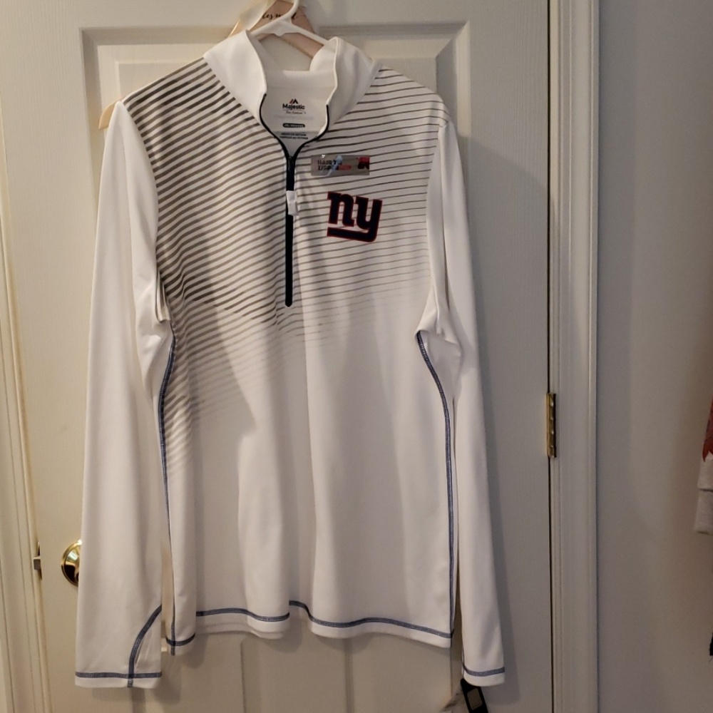 NWT! NY Giants 🏈Athletic Three Quarter Zip